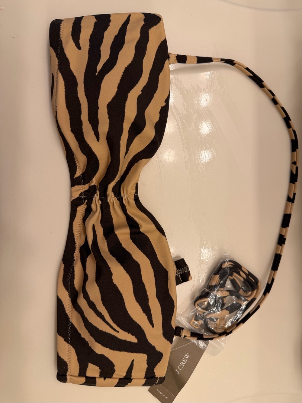 J. Crew Zebra print bikini top